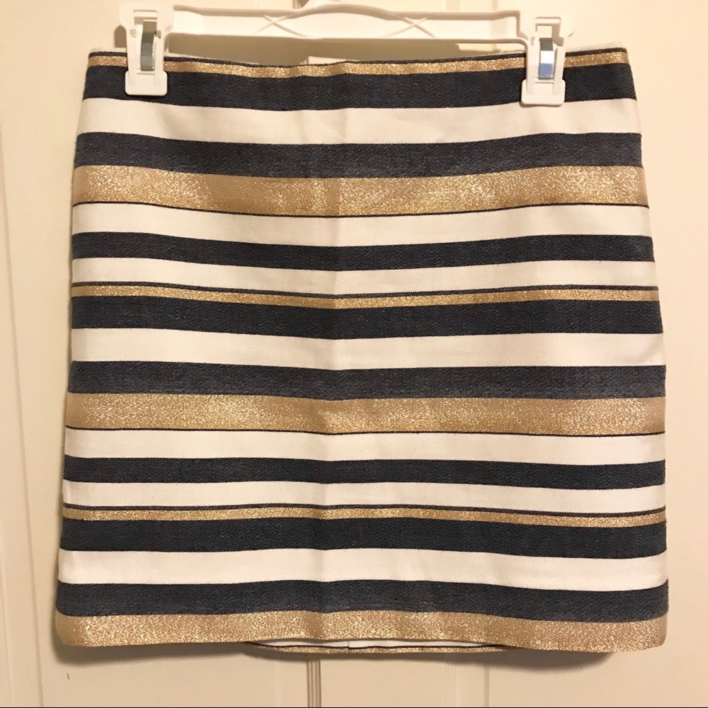 J. Crew Shiny-Striped Mini Skirt